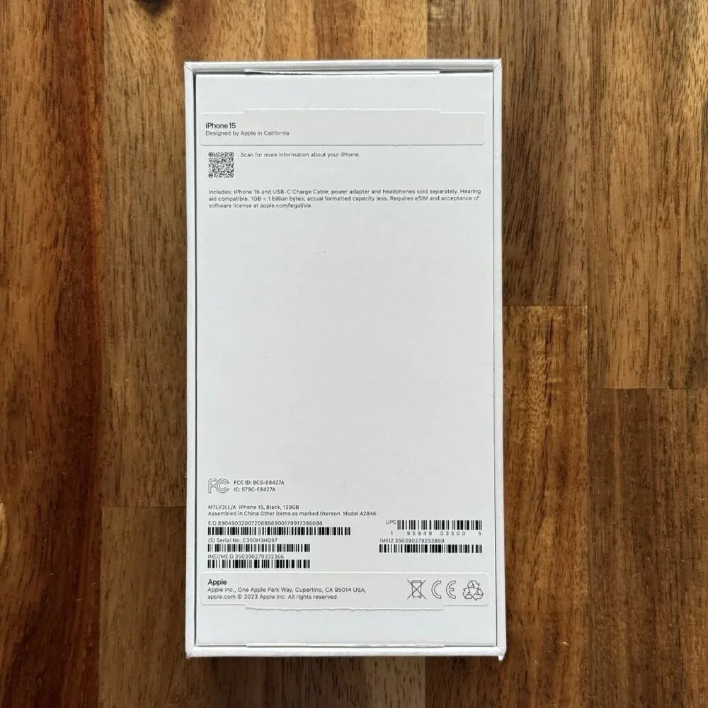 Authentic‎ Apple iPhone 15 Retail BOX ONLY!! OEM Genuine.”For Model A2846